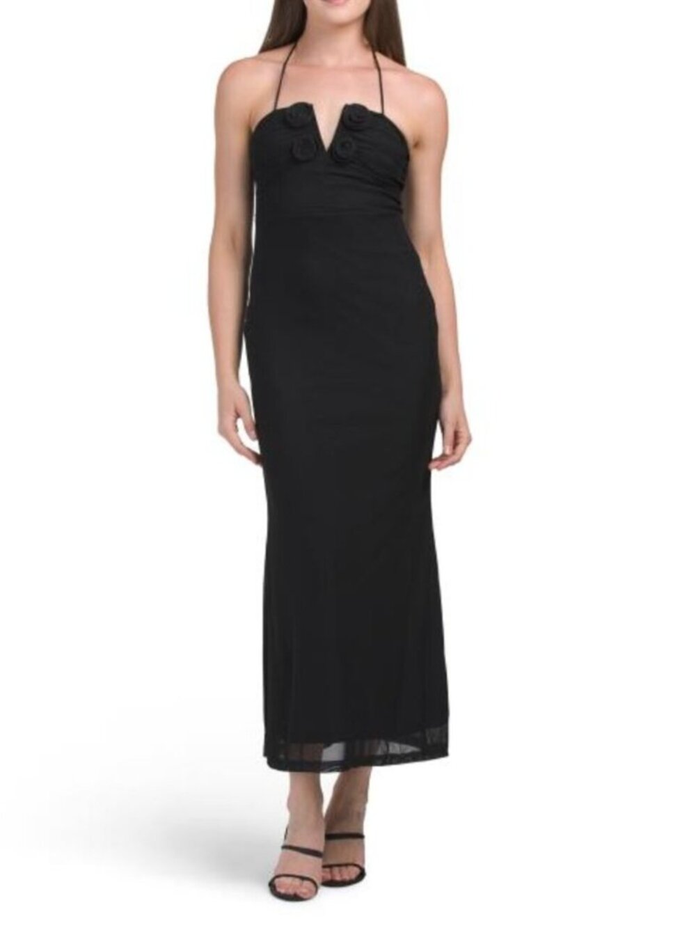 SELFIE LESLIE Elderberry Bodycon Halter Neck Midi Dress